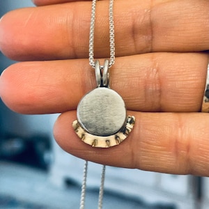 Two-Tone Sterling Silver Sunshine Pendant, 14k Gold Accent Rays