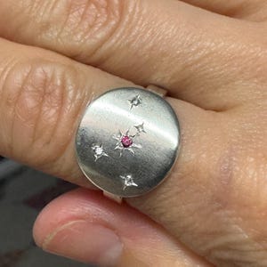 Sterling Silver Constellation Ring | Natural Diamond Astrology Jewelry