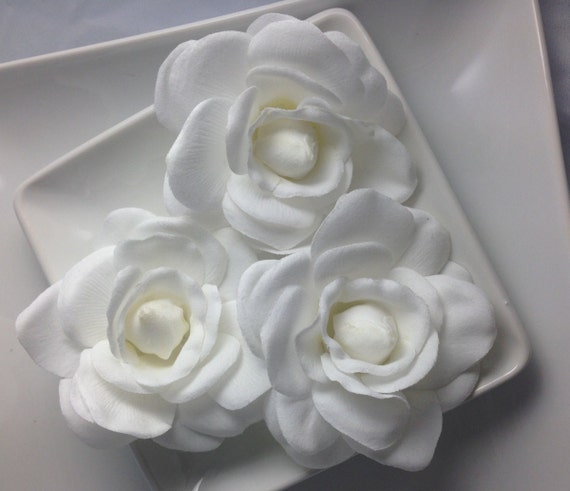 Set Lifelike White Silk Gardenia Bridal Hair Flower Clip And - White Silk Gardenia Flower Set Lifelike White Silk Gardenia Bridal Hair Flower Clip And - White Silk Gardenia Flower