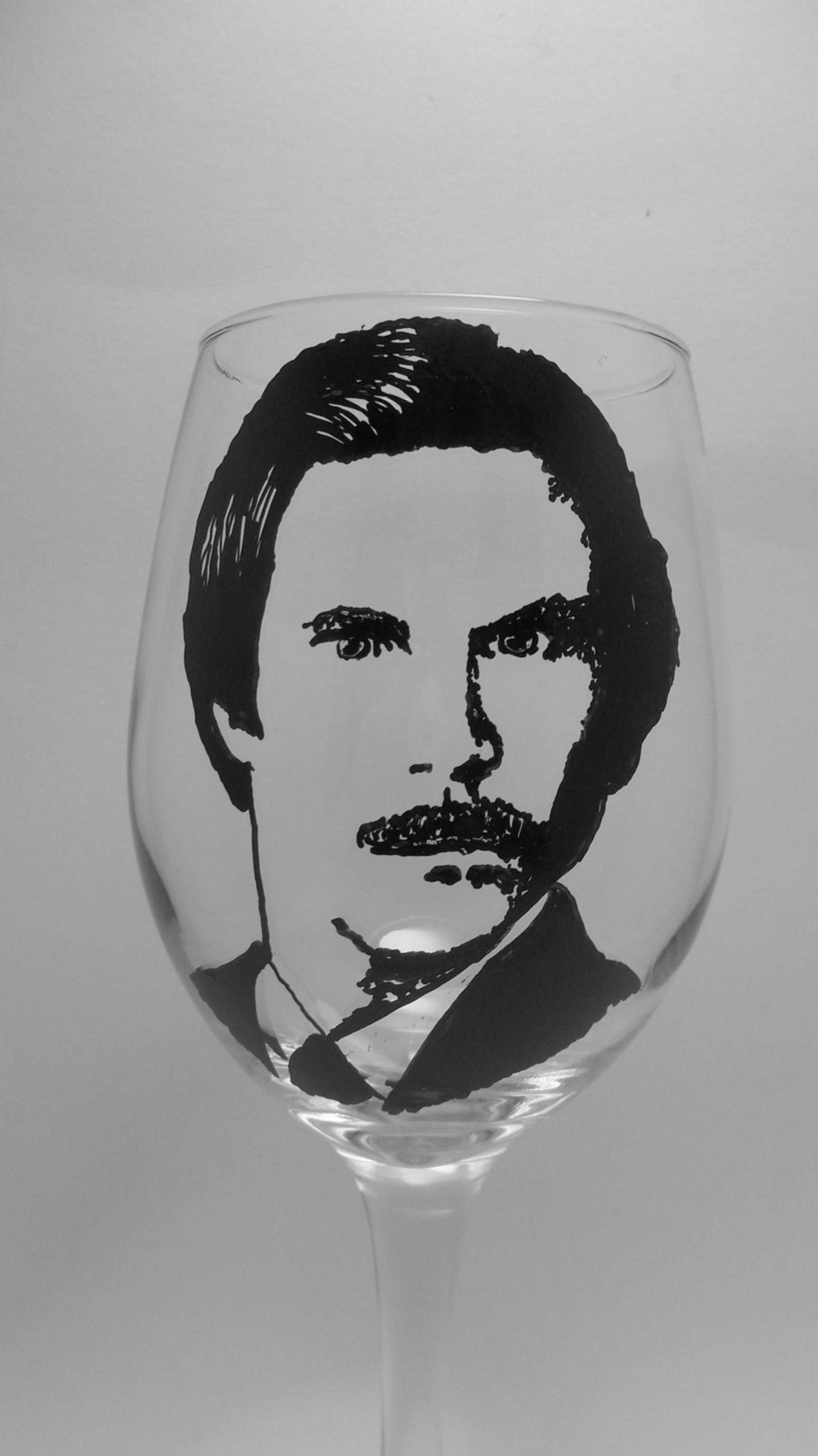 Will Ferrell Hand Painted Glass Painted Wine Glass Ron Etsy