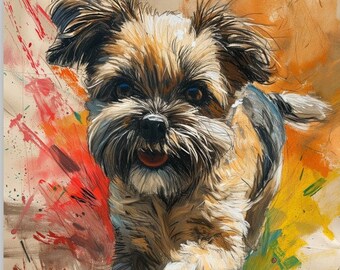 Run puppy Run, Cute Shih Tzu Running , Joyful Puppy Art, Decor, Home Art, Wall Decor, Poster