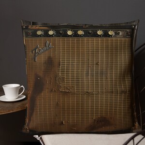 Retro Guitar Amp Pillow, Home Decor, Guitar Player Gift, Rock n Roll, Music design, Premium Pillow