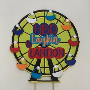 Ferris Wheel Cake Topper for Circus/FairTheme Birthday Party