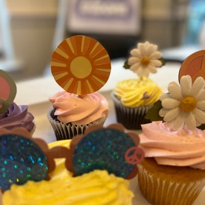 Two Groovy Birthday Party Cupcake Toppers