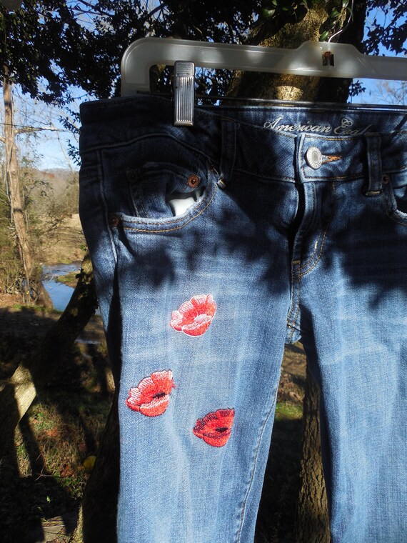 american eagle embroidered jeans