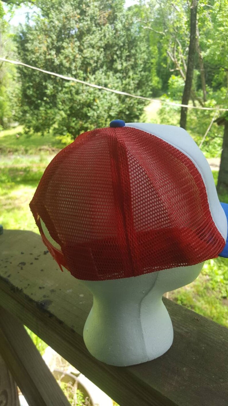 Mens Women/'s red white blue mesh trucker hat with skull crossbones patch baseball cap festival tumblr aesthetic dad hat flag