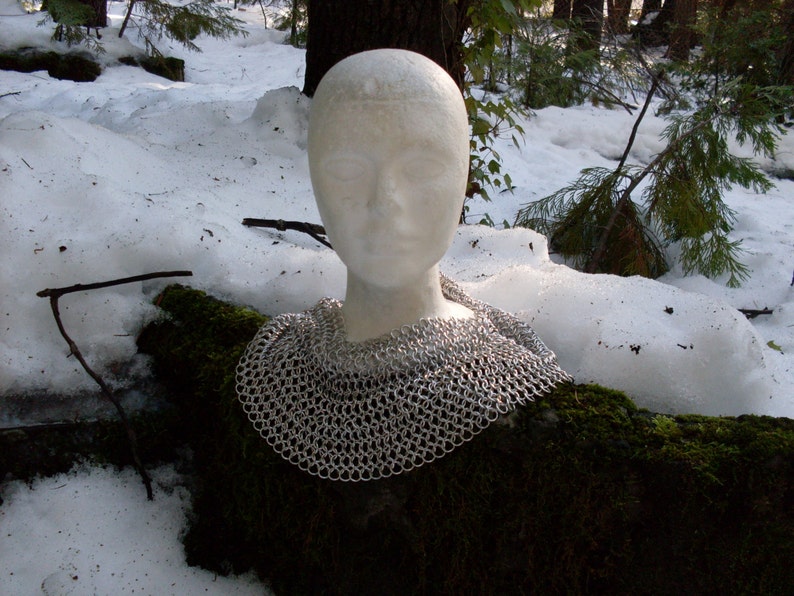 Chainmaille Hood Coif Armor medieval renaissance Costume Cosplay Larp accessory image 3