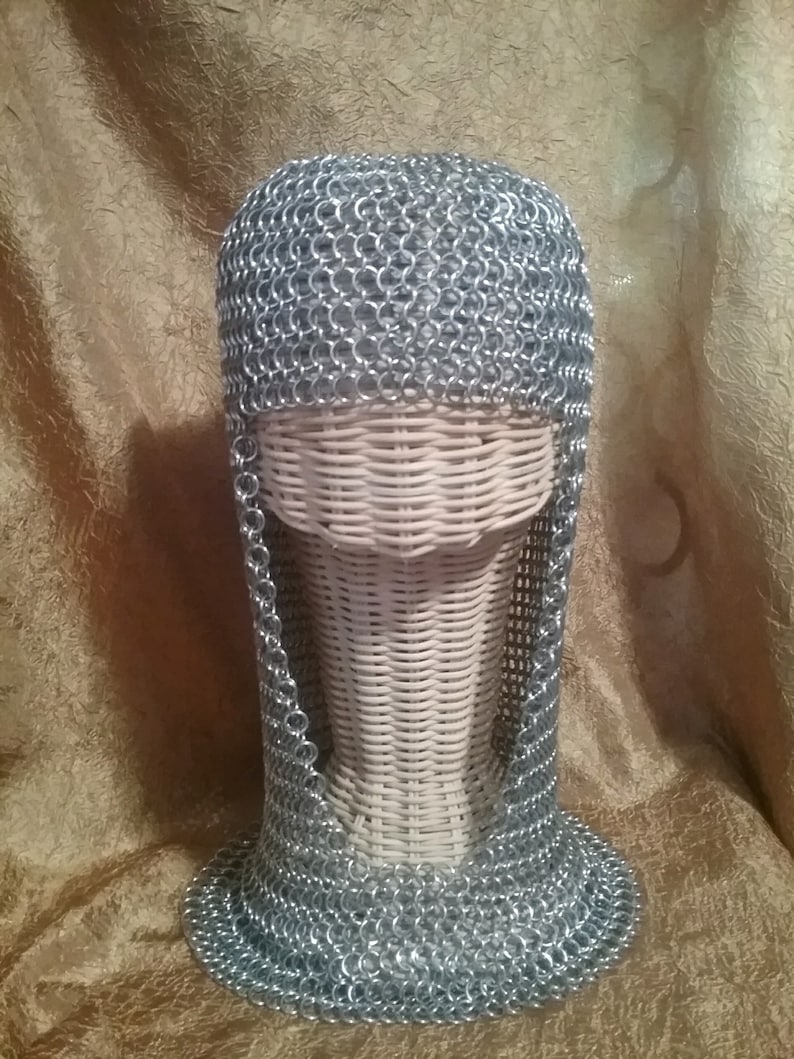 Chainmaille Hood Coif Armor medieval renaissance Costume Cosplay Larp accessory image 1