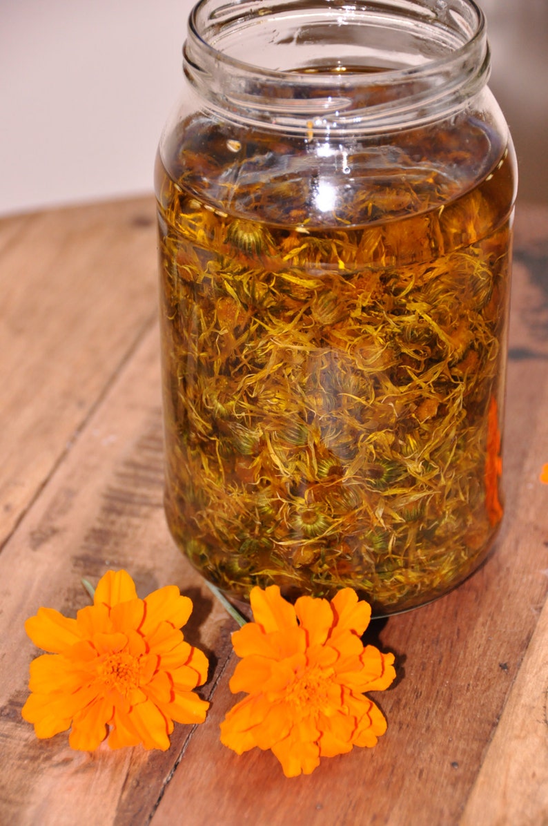 Organic Calendula Infused Oil, Double Infused, Rash Oil, Skin Oil, Salve Oil, Vegan, Non GMO