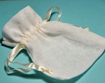 4 x 5 Ivory Muslin Bag ( 10) #party favors # birthday # sweets # natural bag # cotton #hand made