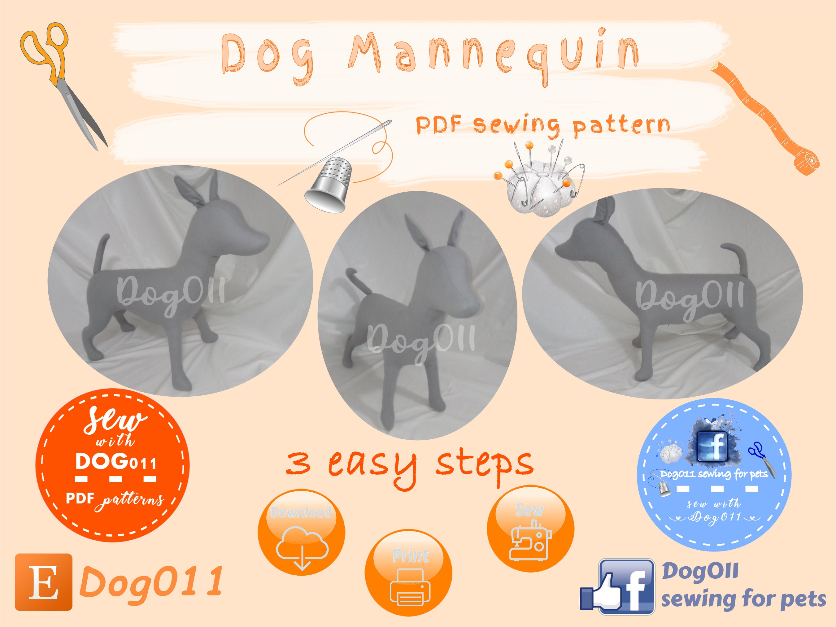 dog mannequin sewing pattern