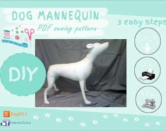 Dog Mannequin Sewing Pattern: Pet Clothes Display (PDF Download) Whippet/Pincher/Greyhound Style