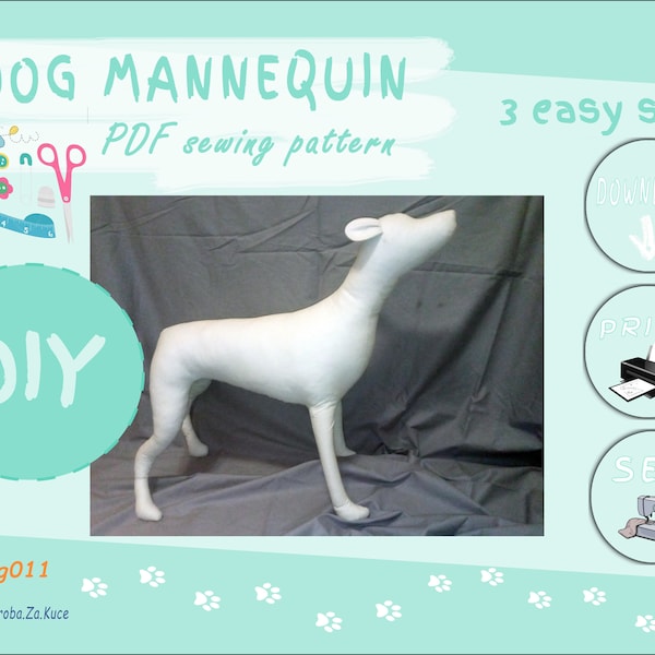 Dog Mannequin / Pet Mannequin / Pet Clothes Mannequin / PDF Sewing Pattern Digital / Dog Display / download / personalized mannequin pattern