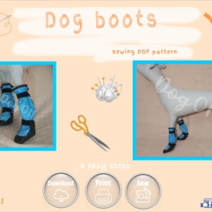 Dog Boots Pattern / Dog Shoe Pattern / digital PDF pattern / sewing for dog / download / digital delivery / for small dogs Bichon Frisé