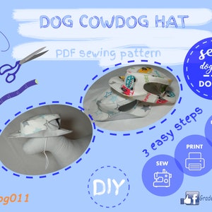 Patrón de costura para sombrero de vaquero para perro: Perro pequeño (Descarga PDF)