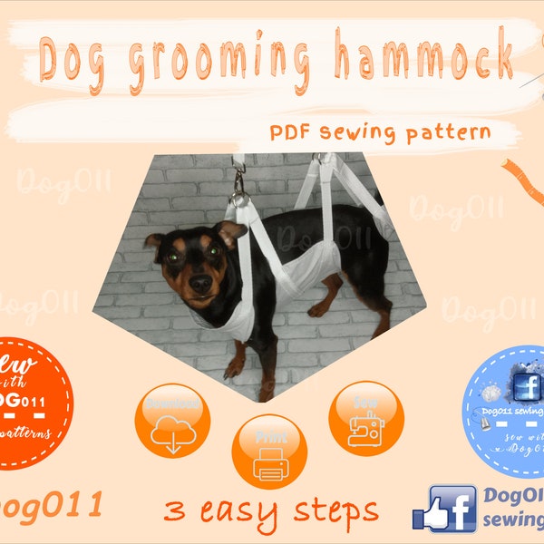 Dog grooming hammock / grooming suit / easy grooming / grooming accessories  ==> easy ==> PDF sewing pattern ==> DIY