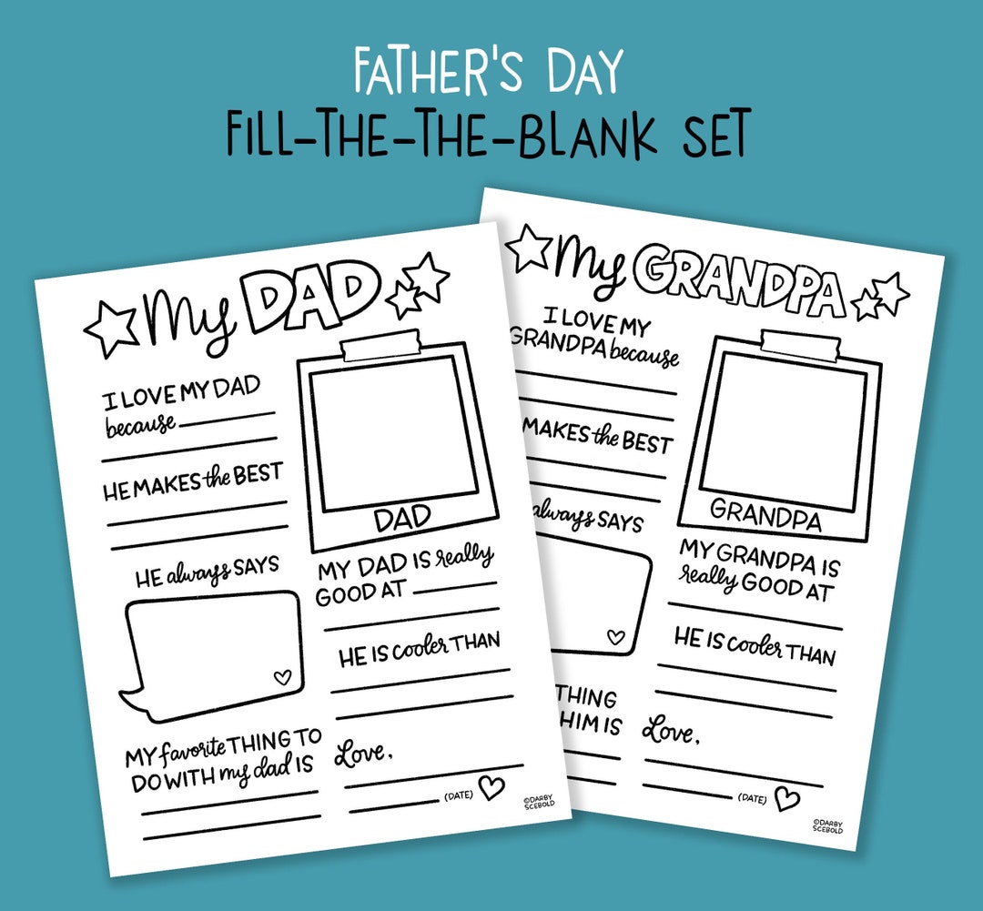 Father's Day Fill-in-the-blank Set - Etsy