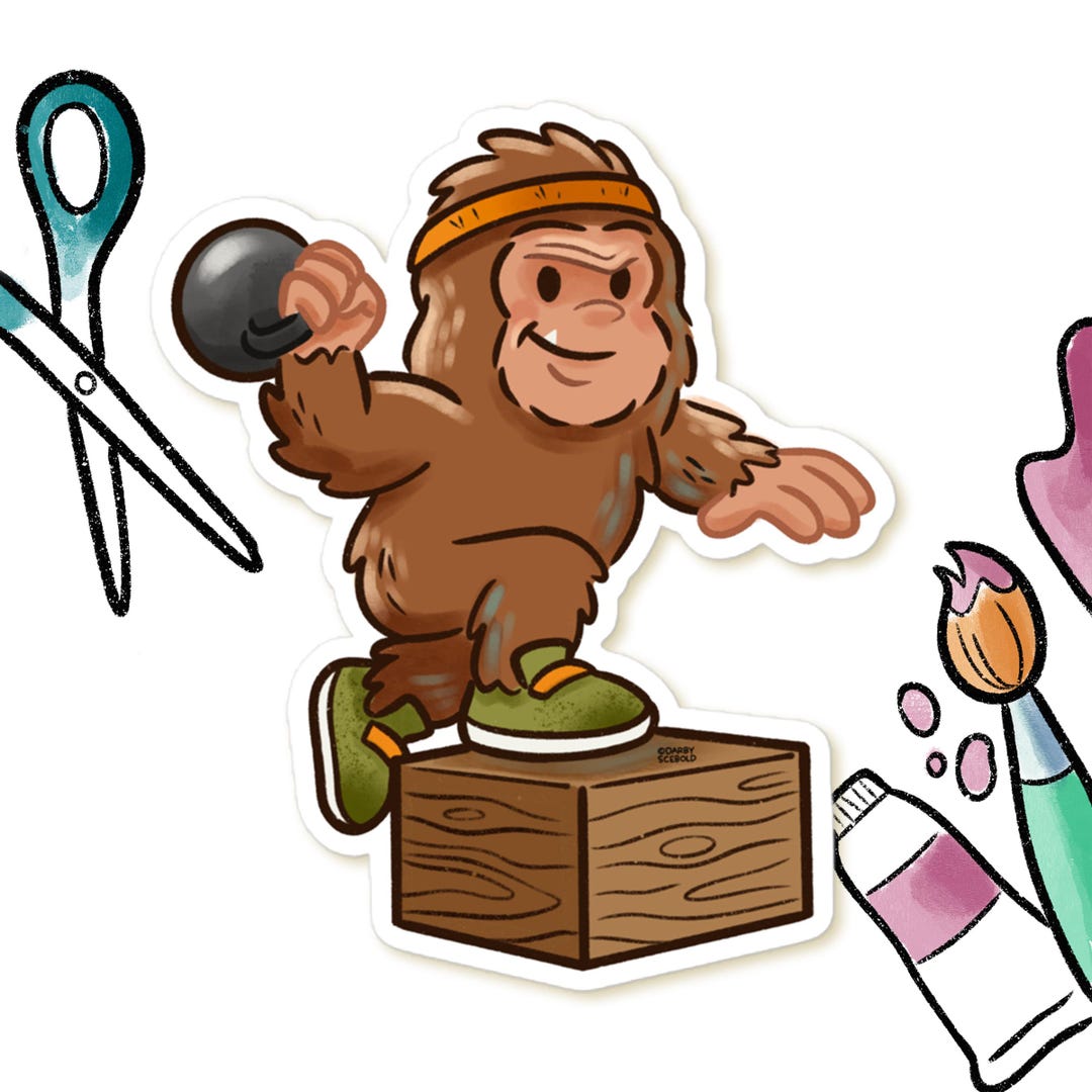 Crossfit Squatch Sticker - Etsy