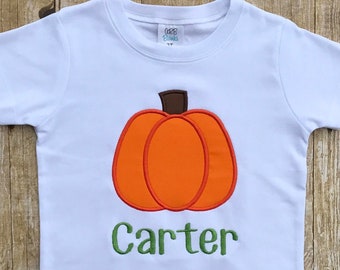 Embroidered pumpkin shirt, personalized Thanksgiving shirt, Thanksgiving bodysuit, Thanksgiving outfit, fall pumpkin, first thanksgiving