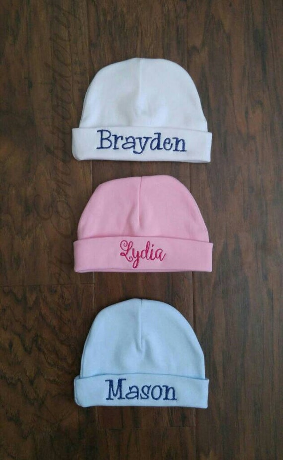 embroidered baby hats