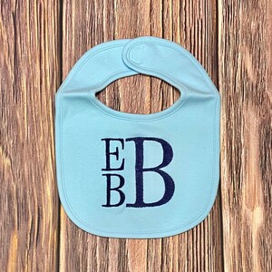 Embroidered monogram baby bib, baby shower gift, baby bib with monogram, personalized baby gift, personalized baby bib, cute baby gift