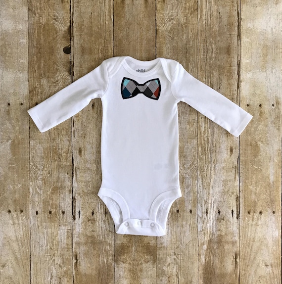 Bow Tie Applique Onesie, Baby Boy Onesie, Baby Shower Gift