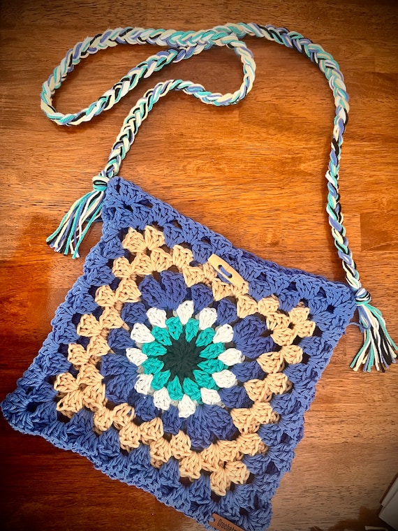 100% Cotton Evil Eye Granny Square Tote Bag