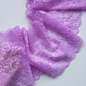 Stretch Lace Lilac Lavander Color Bra Making Lingerie Lace Trim, width 7.08 inch / 18 cm, # 2170