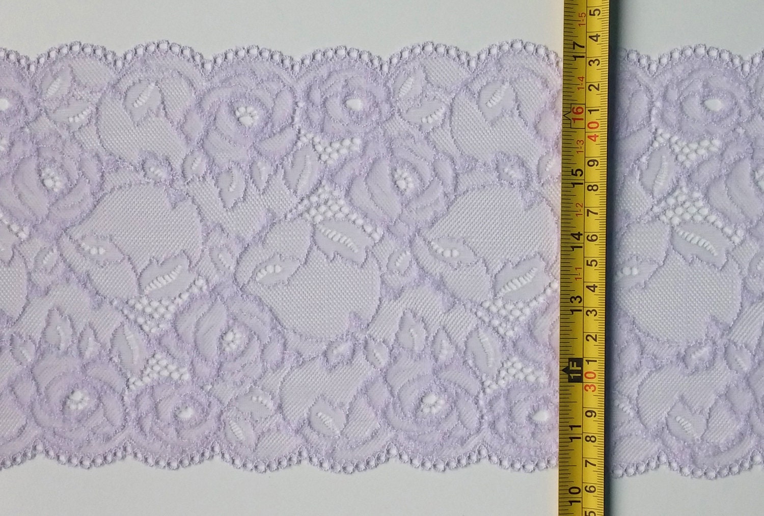 Elastisches Spitzenband Mit Picot-Rand – 16 M Rolle, 20 Mm Breit, Lavendel – Für Stirnbänder, Nähen, DIY