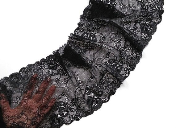 Lencería Negra Encaje Trim Estiramiento Sujetador De encaje | Etsy España