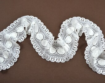 Narrow White Stetch Lace Newborn Headband Making Wedding Garter Making Lace, width 2.16" / 5.5 cm, U103