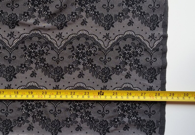Gray Black Stretch Lace Fabric for lingerie Fabric per meter Fabric width 1.2 yd 1.1 m # F104