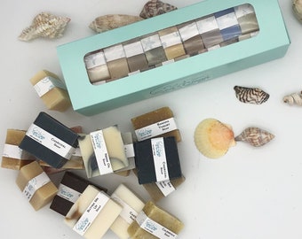 Soap Gift Box 16 Mini Natural Bars, Unscented and Essential Oils