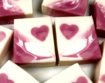 Pink Heart Bar Soap, Made with Essential Oils