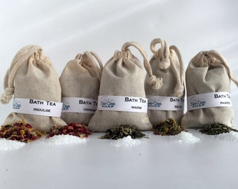 Bath Tea Variety Pack Made with Organic Herbs Flowers Salt and Essential Oils