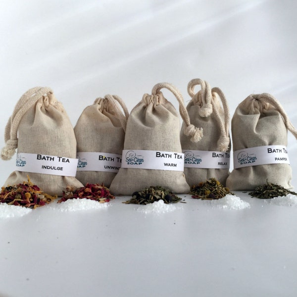 Bath Tea Variety Pack Made with Organic Herbs Flowers Salt and Essential Oils