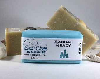 Sandal Ready Soap, Natural Exfoliating Pumice for Feet, Essential Oils