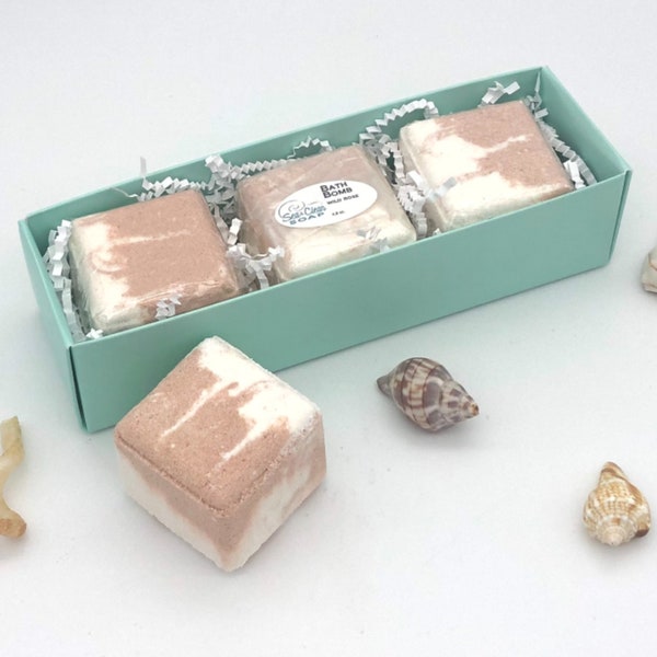 Bath Bomb Gift Box 3 Large with Essential Oils or Unscented