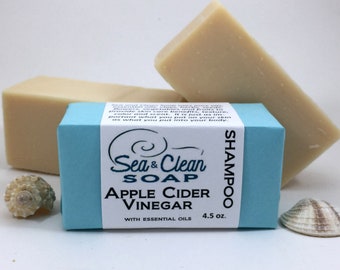 Apple Cider Vinegar Shampoo Bar  / Organic Sulfate Free, Handmade Shampoo, Natural Shampoo Bar, Natural Hair Care, Zero Waste, avc