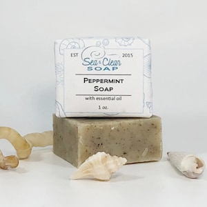 Peppermint Soap Bar Mini, All Natural with Essential Oils. Zero Waste