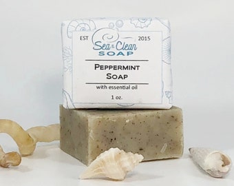 Peppermint Soap Bar Mini, All Natural with Essential Oils. Zero Waste