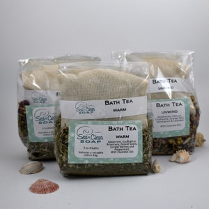Bath Tea, Tub Tea, Made with Herbs Flowers Salt and Essential Oils, Made with Organic Ingredients,  Relaxing Bath, Gift for Women, Bath Soak