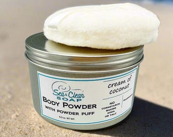 Body Powder with Puff: Essential Oils, Fragrance or Unscented