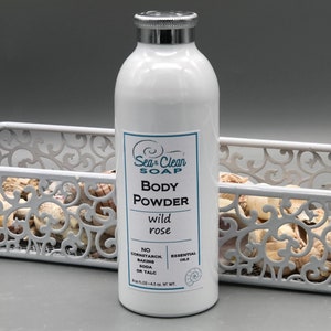 Body Powder, Wild Rose, Metal with Shaker Top