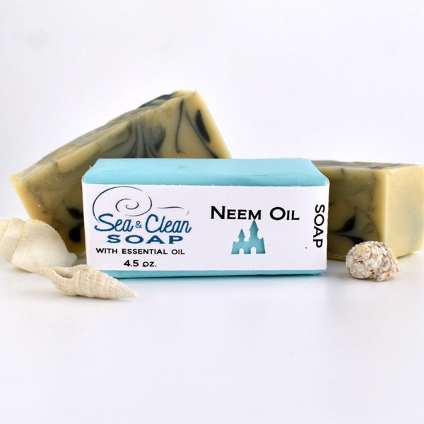 Neem Oil Soap Bar, Essential Oils of Tea Tree for Face and Body