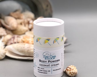 Body Powder, Coconut Cream Scented, Paper Shaker Top