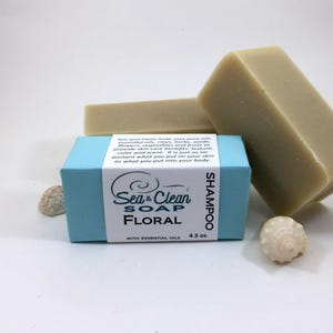Floral Shampoo Bar, Sulfate and Palm Free, Made with Essential Oils
