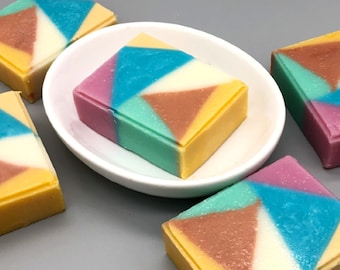 Many Triangles Bar Soap, Colorful