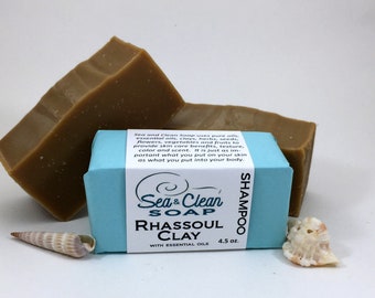 Rhassoul Clay Shampoo Bar, Natural Hair Care, Sulfate Free