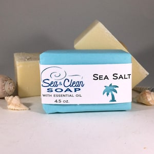 Sea Salt Soap, with Essential Oils, Gift for Beach Lover